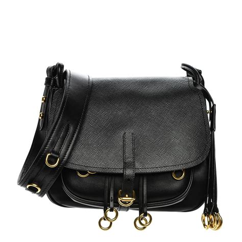 PRADA Saffiano Cuir Calf Corsaire Bag Nero Black